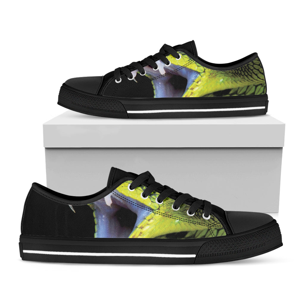 Atheris Nitschei Snake Print Black Low Top Sneakers