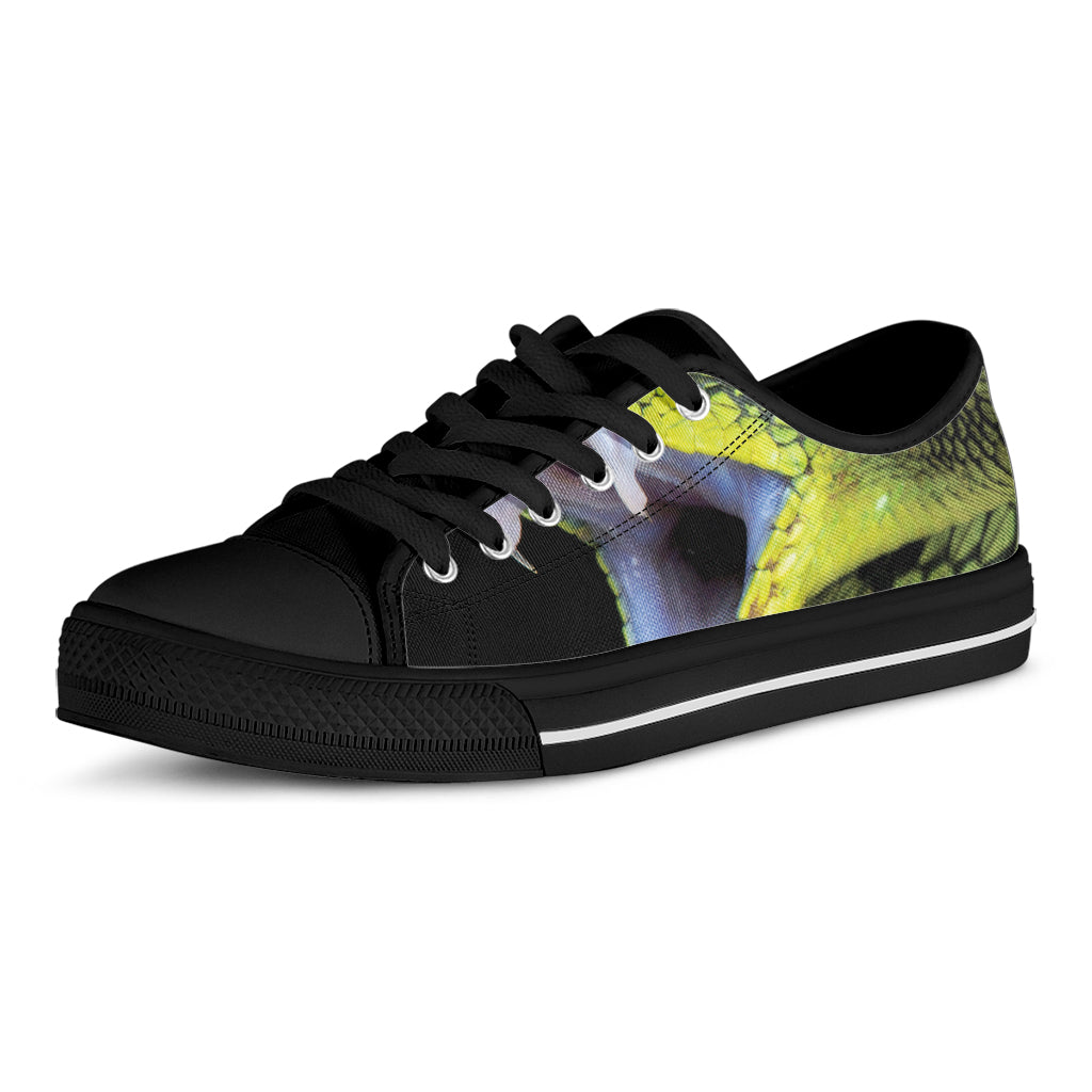 Atheris Nitschei Snake Print Black Low Top Sneakers