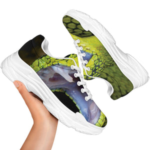 Atheris Nitschei Snake Print White Chunky Shoes