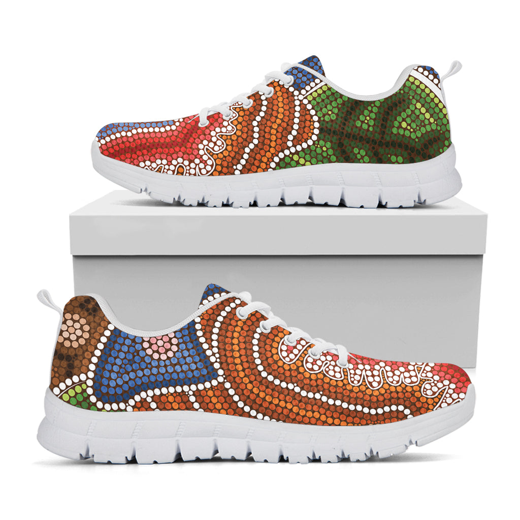 Australian Aboriginal Art Print White Running Shoes