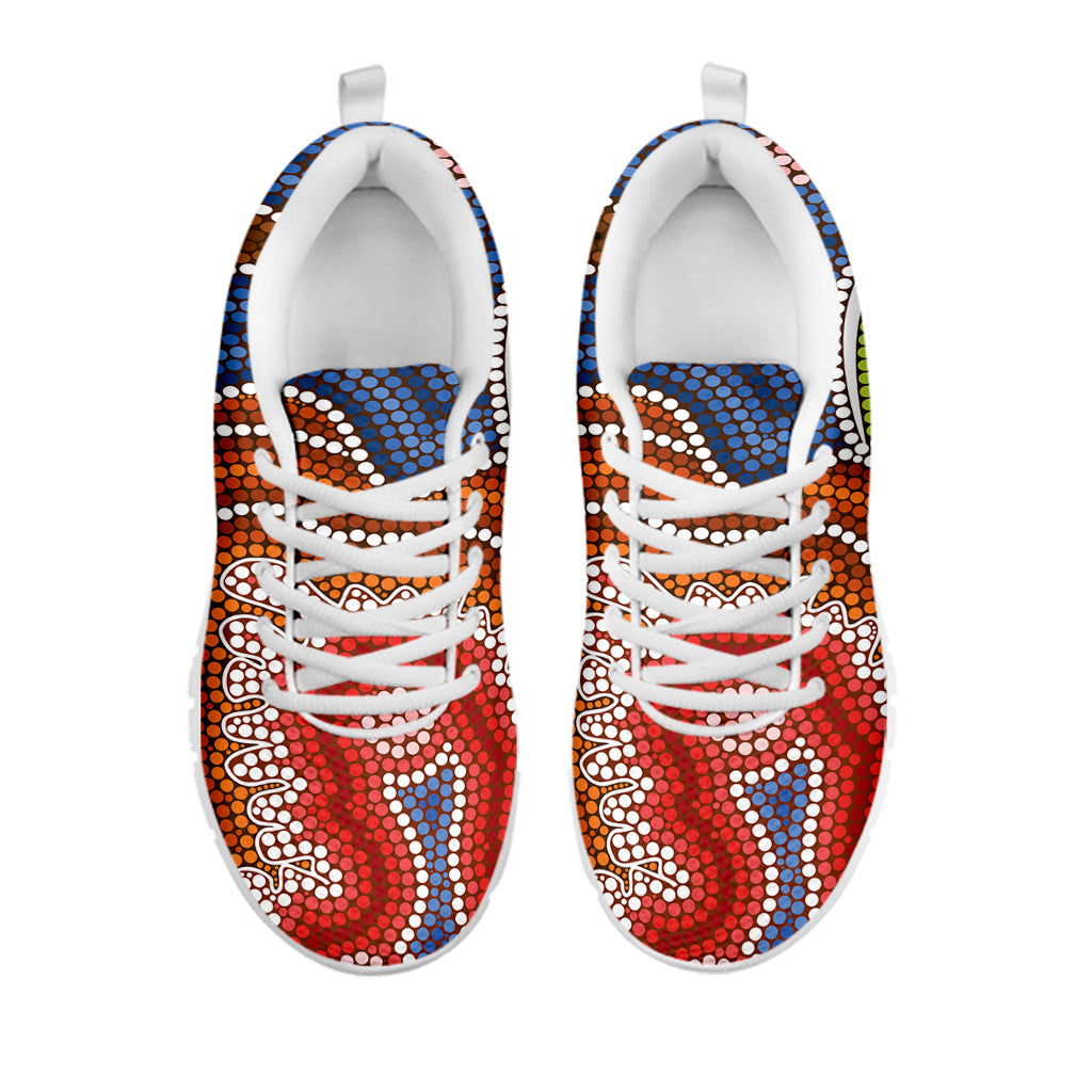 Australian Aboriginal Art Print White Running Shoes
