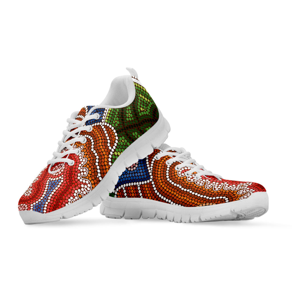 Australian Aboriginal Art Print White Running Shoes