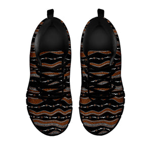 Australian Aboriginal Indigenous Print Black Running Shoes