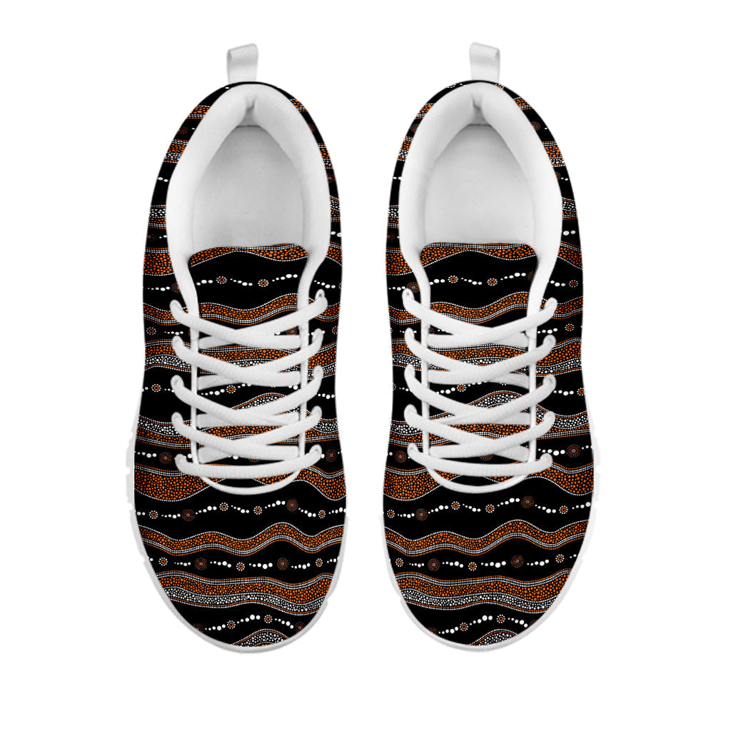 Australian Aboriginal Indigenous Print White Running Shoes