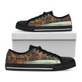 Autumn Lake Print Black Low Top Sneakers