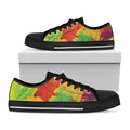 Autumn Maple Leaves Print Black Low Top Sneakers