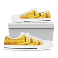 Autumn Trees Print White Low Top Sneakers