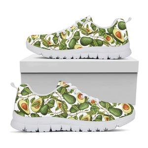 Avocado Cut In Half Drawing Print White Running Shoes