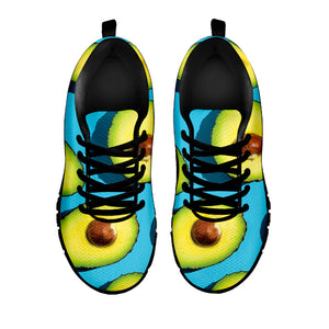Avocado Cut In Half Print Black Running Shoes