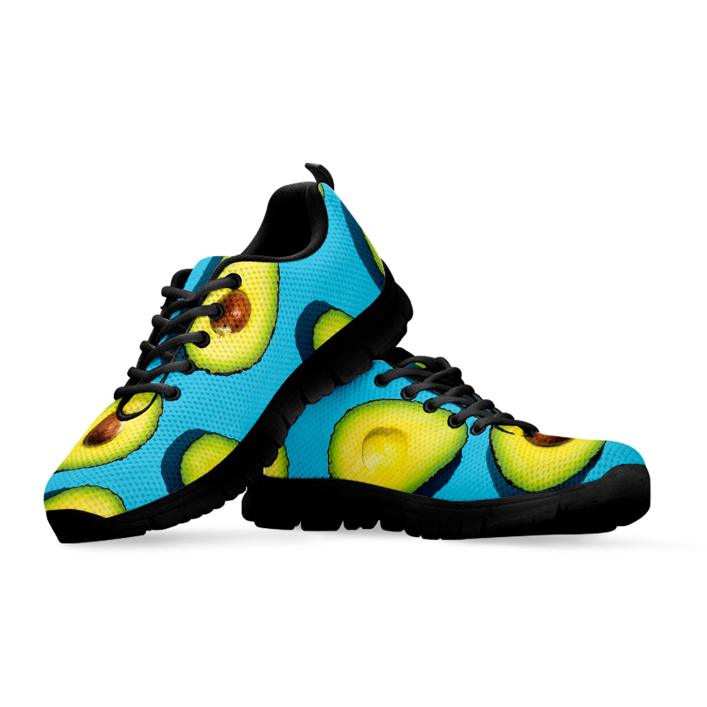 Avocado Cut In Half Print Black Running Shoes