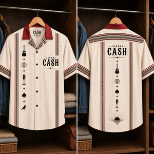 Johnny Cash Luxury Design Hawaiian Shirt Mexican Inspired Hawaiian Shirt White Version