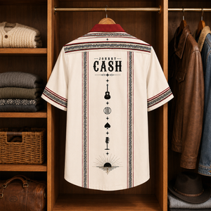 Johnny Cash Luxury Design Hawaiian Shirt Mexican Inspired Hawaiian Shirt White Version