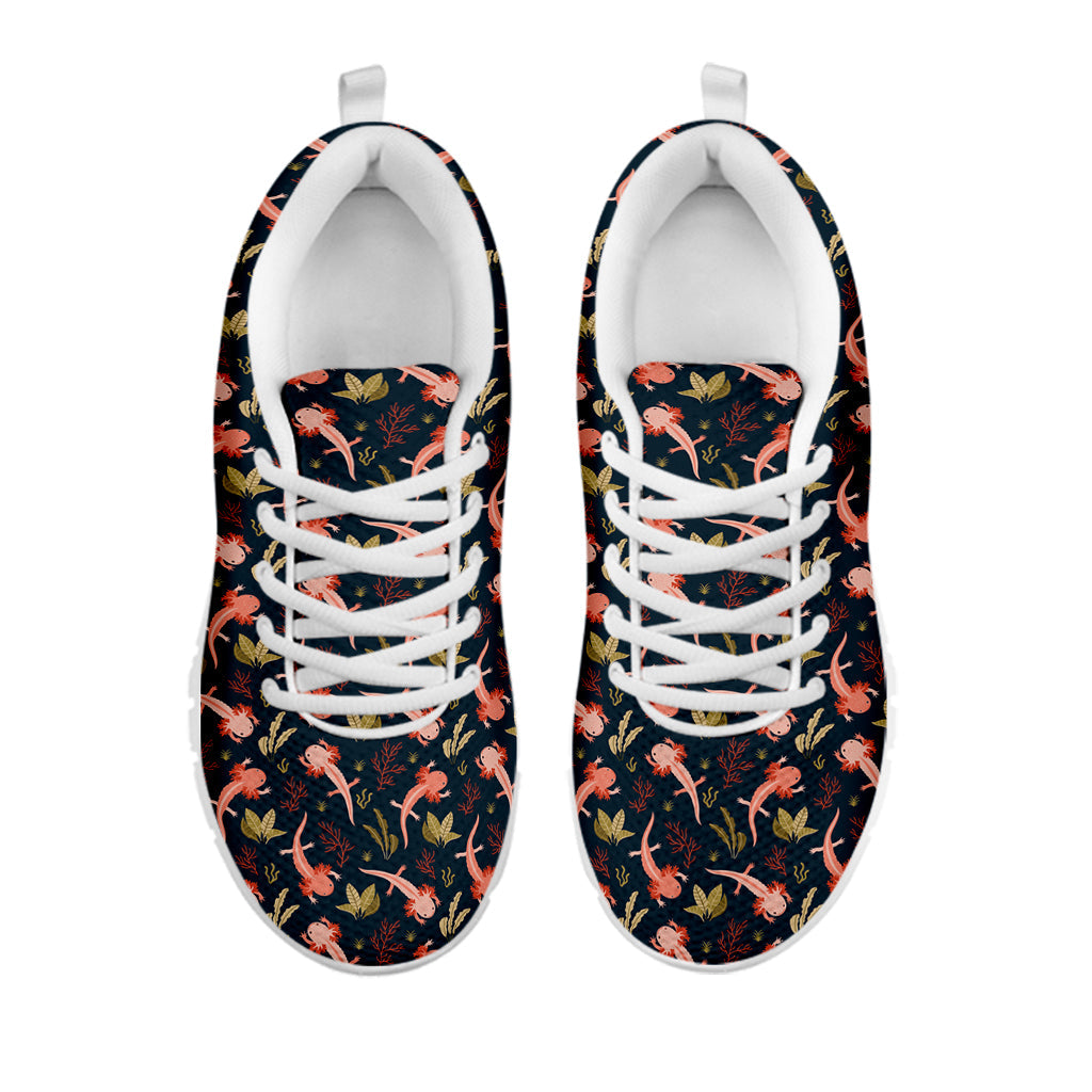 Baby Axolotl Pattern Print White Running Shoes