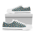Baby Fox Pattern Print White Low Top Sneakers