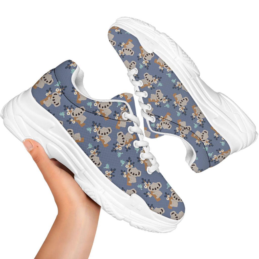 Baby Koala Pattern Print White Chunky Shoes