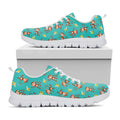Banana And Monkey Pattern Print White Running Shoes