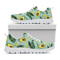 Banana Leaf Avocado Pattern Print White Running Shoes