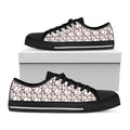 Baseballs Pattern Print Black Low Top Sneakers