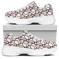 Baseballs Pattern Print White Chunky Shoes