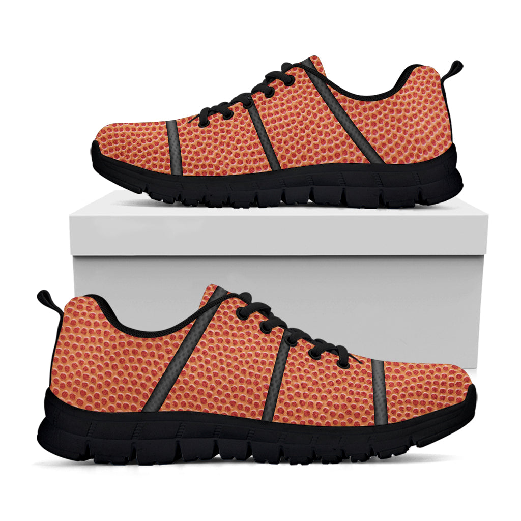 Basketball Ball Print Black Running Shoes
