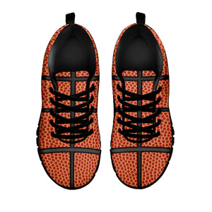 Basketball Ball Print Black Running Shoes