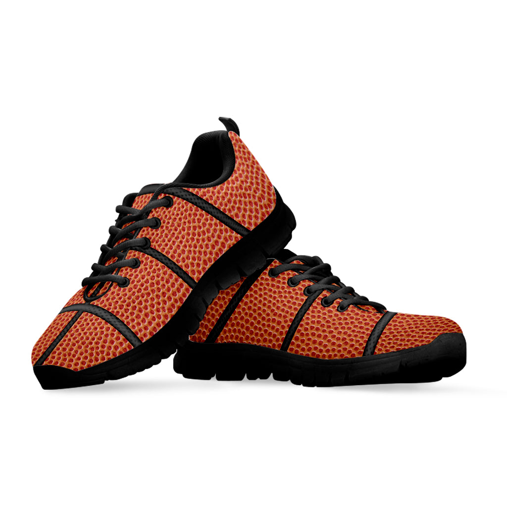 Basketball Ball Print Black Running Shoes