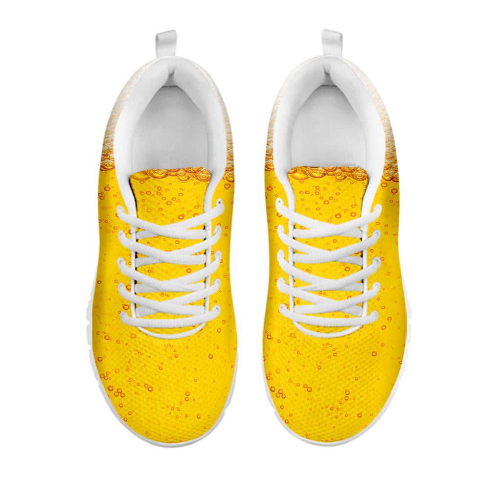 Beer With Foam Print White Running Shoes