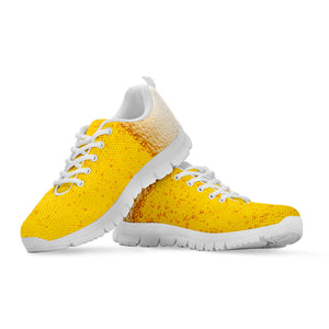 Beer With Foam Print White Running Shoes