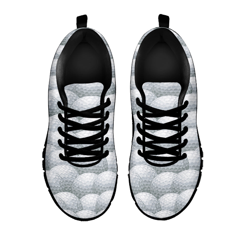 Big Golf Ball Pattern Print Black Running Shoes