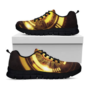 Bitcoin Crypto Symbol Print Black Running Shoes