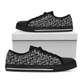 Black Adinkra Symbols Pattern Print Black Low Top Sneakers