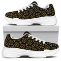 Black And Beige Orthodox Pattern Print White Chunky Shoes