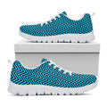 Black And Blue Chevron Pattern Print White Running Shoes