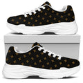 Black And Gold Orthodox Pattern Print White Chunky Shoes