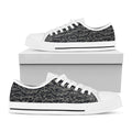 Black And Grey Digital Camo Print White Low Top Sneakers