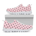 Black And Pink Cat Pattern Print White Running Shoes