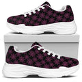 Black And Pink Spider Web Pattern Print White Chunky Shoes