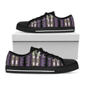 Black And Purple African Dashiki Print Black Low Top Sneakers