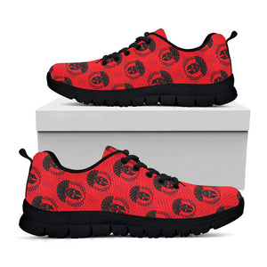 Black And Red Spartan Pattern Print Black Running Shoes