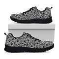 Black And White African Ethnic Print Black Running Shoes