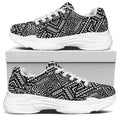 Black And White African Tribal Print White Chunky Shoes