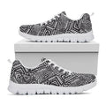 Black And White African Tribal Print White Running Shoes
