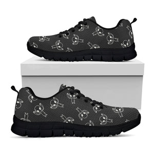 Black And White Alien Print Black Running Shoes