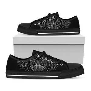 Black And White Aries Sign Print Black Low Top Sneakers