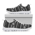 Black And White Aztec Ethnic Print White Running Shoes