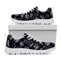 Black And White Books Pattern Print White Running Shoes