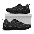 Black And White Carrot Pattern Print Black Running Shoes