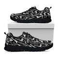 Black And White Cartoon Giraffe Print Black Running Shoes