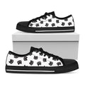 Black And White Cat Pattern Print Black Low Top Sneakers