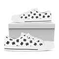 Black And White Cat Pattern Print White Low Top Sneakers